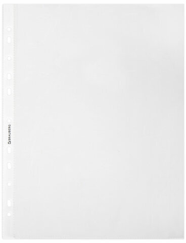 Папки-файлы перфорированные А4 BRAUBERG, КОМПЛЕКТ 20 шт., гладкие, 30 мкм, 271828
