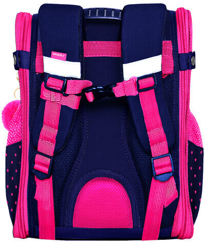 Ранец GRIZZLY эргономичная спинка, с брелоком, для девочек, "HAPPY ALWAYS", 35х26х16 см, RAl-294-1/1