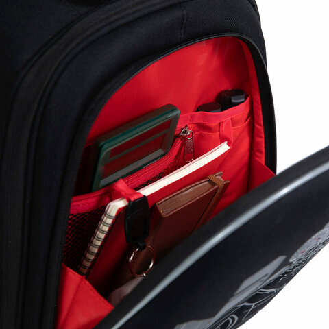 Ранец GRIZZLY анатомическая спинка, c бейджем, для мальчиков, "NIGHT RACE", 36х28х20 см, RAz-287-8/1