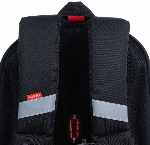 Ранец GRIZZLY анатомическая спинка, c бейджем, для мальчиков, "NIGHT RACE", 36х28х20 см, RAz-287-8/1