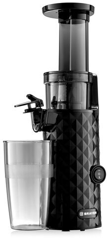 Соковыжималка шнековая BRAYER BR1701, 130 Вт, функция реверс, контейнер для сока 0,6 л, черная