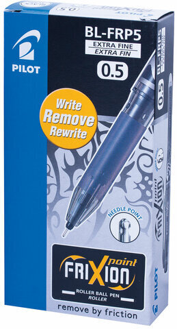Ручка стираемая гелевая PILOT "Frixion Point", ЧЕРНАЯ, игольчатый узел 0,5 мм, линия письма 0,25 мм