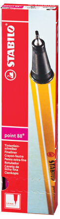 Ручка капиллярная (линер) STABILO "Point 88", НЕОНОВАЯ РОЗОВАЯ, корпус оранжевый, линия письма 0,4 мм, 88/056