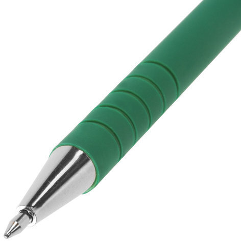 Ручка шариковая STAFF "EVERYDAY" BP-193, ЗЕЛЕНАЯ, корпус прорезиненный зеленый, узел 0,7 мм, линия письма 0,35 мм, 142400