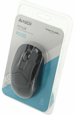 Мышь беспроводная с бесшумным кликом A4TECH Fstyler FG12S, USB, 3 кнопки, оптическая, 1454153