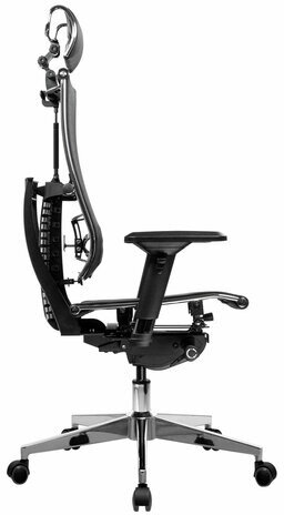 Кресло МЕТТА "YOGA" Y 4DF B2-5D, адаптивная спинка, 3D-подголовник, сверхпрочная сетка, черное