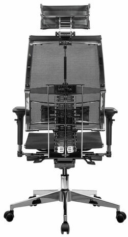 Кресло МЕТТА "YOGA" Y 4DF B2-5D, адаптивная спинка, 3D-подголовник, сверхпрочная сетка, черное