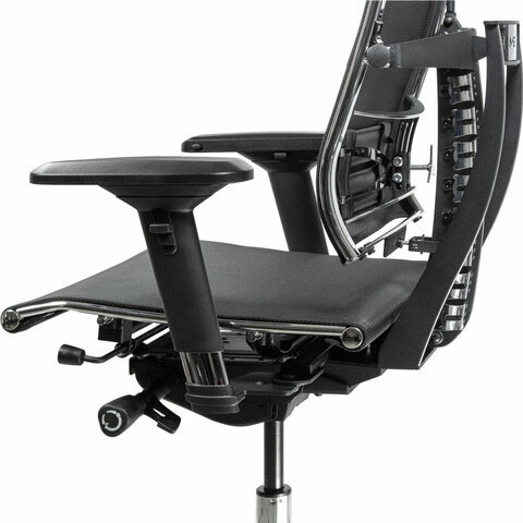 Кресло МЕТТА "YOGA" Y 4DF B2-5D, адаптивная спинка, 3D-подголовник, сверхпрочная сетка, черное