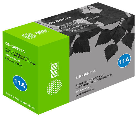 Картридж лазерный CACTUS (CS-Q6511A) для HP LaserJet 2410/2120/2430, ресурс 6000 стр.