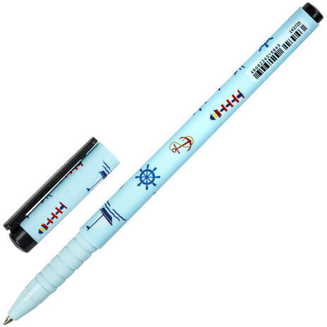 Ручка шариковая BRAUBERG SOFT TOUCH GRIP "NAVY", СИНЯЯ, мягкое покрытие, узел 0,7 мм, 143725