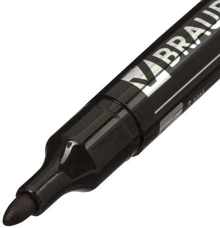 Маркер перманентный (нестираемый) BRAUBERG "Energy", ЧЕРНЫЙ, круглый наконечник, 3 мм, с клипом, 150475