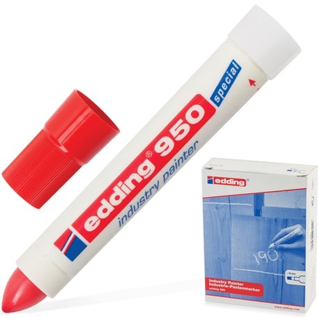 Маркер-паста для промышленной маркировки EDDING 950, КРАСНЫЙ, 10 мм, E-950/2