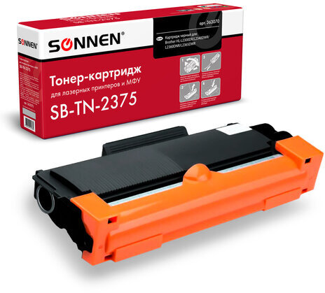 Картридж лазерный SONNEN SB-TN2375 для BROTHER HL-L2300DR/2340DWR/DCP-L2500, ресурс 2600 страниц, 363070