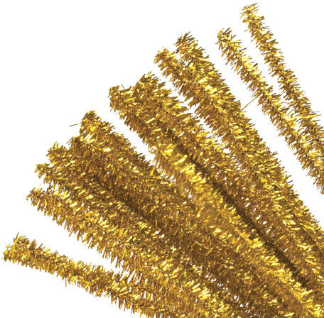 Проволока синельная для творчества "Блестящая", золотая, 30 шт., 0,6х30 см, ОСТРОВ СОКРОВИЩ, 661541