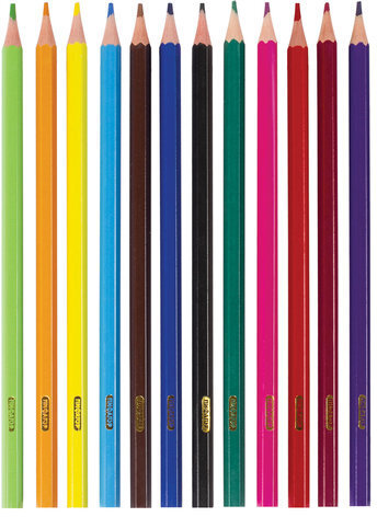 Карандаши цветные ПИФАГОР "БОЕВОЙ РОБОТ", 12 цветов, пластиковые, классические, заточенные, 181341