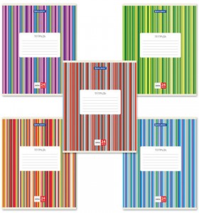 Тетрадь 24 л. BRAUBERG, клетка, обложка картон, ПОЛОСКИ, 401863