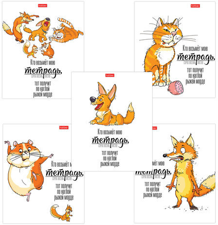 Тетрадь А5, 48 л., HATBER, скоба, клетка, матовая ламинация, "Кто возьмет тетрадь" (5 видов в спайке), 48Т5лВ1