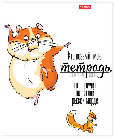 Тетрадь А5, 48 л., HATBER, скоба, клетка, матовая ламинация, "Кто возьмет тетрадь" (5 видов в спайке), 48Т5лВ1