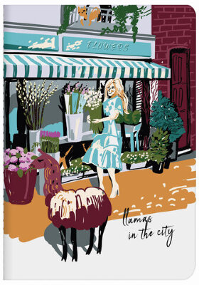 Тетрадь 40 л. в клетку обложка SoftTouch, бежевая бумага 70 г/м2, сшивка, А5 (147х210 мм), ЛАМЫ, BRAUBERG, 403776