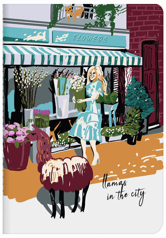 Тетрадь 40 л. в клетку обложка SoftTouch, бежевая бумага 70 г/м2, сшивка, А5 (147х210 мм), ЛАМЫ, BRAUBERG, 403776