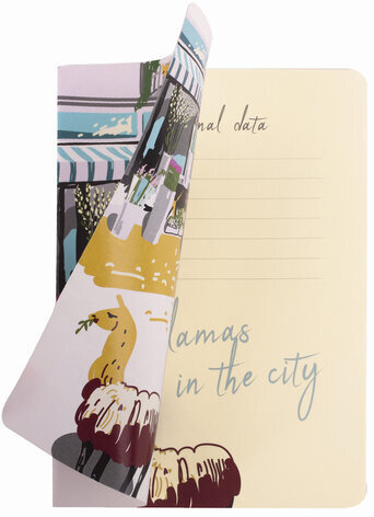 Тетрадь 40 л. в клетку обложка SoftTouch, бежевая бумага 70 г/м2, сшивка, А5 (147х210 мм), ЛАМЫ, BRAUBERG, 403776