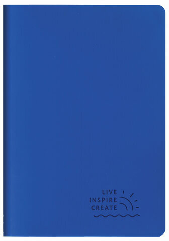 Тетрадь 48 л. в клетку обложка кожзам SoftTouch, сшивка, A5 (147х210мм), СИНИЙ, BRAUBERG RAINBOW, 403876