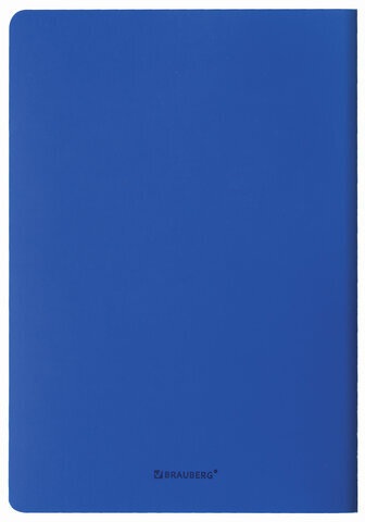 Тетрадь 48 л. в клетку обложка кожзам SoftTouch, сшивка, A5 (147х210мм), СИНИЙ, BRAUBERG RAINBOW, 403876