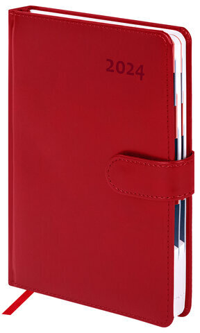 Ежедневник датированный 2024 А5 148х218 мм GALANT "Ritter", под кожу, красный, 114762