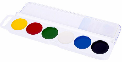 Краски акварельные ЮНЛАНДИЯ "ЮНЫЙ ВОЛШЕБНИК", медовые, 6 цветов, круглые кюветы, пластик, 192357