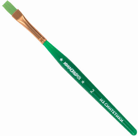 Кисти ЮНЛАНДИЯ, набор 5 шт. (СИНТЕТИКА: круглая № 4; плоские № 2, 7, 12; овальная № 2), блистер с европодвесом, 200889