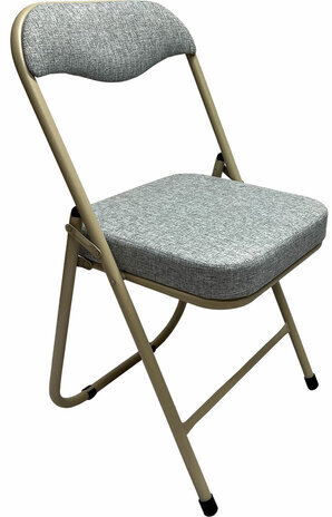 Стул складной для дома и офиса РС04К комфорт, бежевый перламутровый каркас, рогожка бежевая