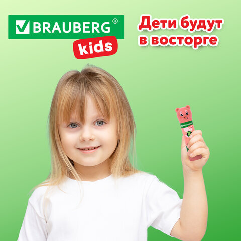 Клей-карандаш "Зверята: кошка, мышка, хрюшка", 9 г, фигурный колпачок, 3 шт./блистер, BRAUBERG KIDS, 271141