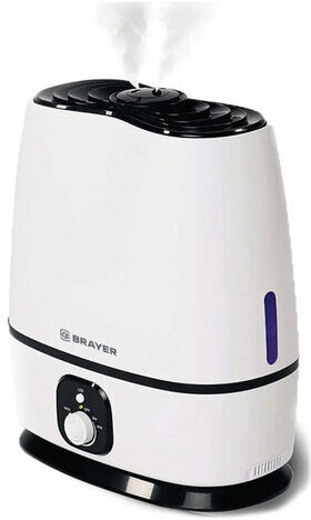 Увлажнитель BRAYER BR4702, объем бака 6 л, 25 Вт, арома-контейнер, белый