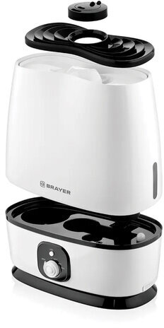 Увлажнитель BRAYER BR4702, объем бака 6 л, 25 Вт, арома-контейнер, белый