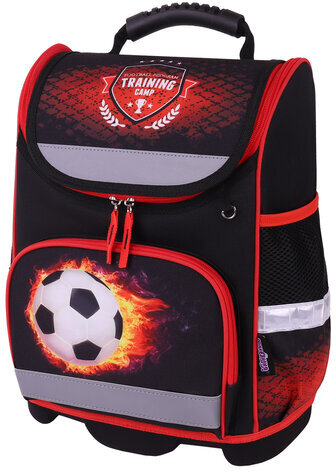 Ранец ЮНЛАНДИЯ WISE, 1 отделение, 3 кармана, устойчивое дно, "Football camp", 37x29х15 см, 271400