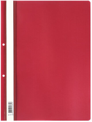 Скоросшиватель пластиковый с перфорацией STAFF, А4, 100/120 мкм, красный, 271718