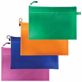 Папка-конверт на молнии А4 (335х243 мм), 2 отделения, ПВХ, BRAUBERG "Energy", ассорти, 223895