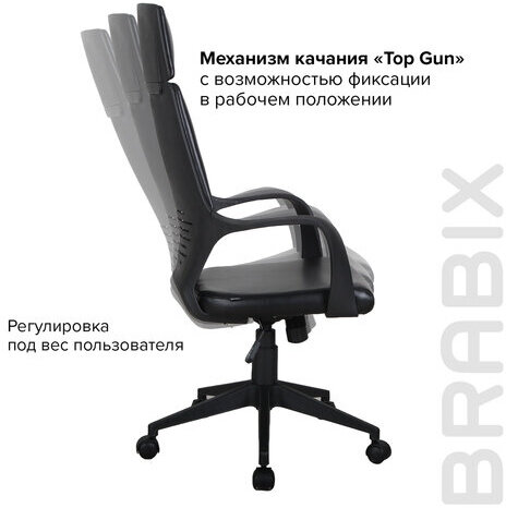 Кресло офисное BRABIX PREMIUM "Prime EX-515", экокожа, черное, 531569