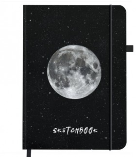 Скетчбук, слоновая кость 140 г/м2, 130х210 мм, 80 л., софт-тач, резинка, BRAUBERG ART CLASSIC, &quot;Вселенная&quot;, 116467