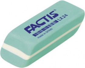 Ластик FACTIS LX 24 (Испания), 55х20х12 мм, зеленый, прямоугольный, скошенные края, мягкий, CPFLX24