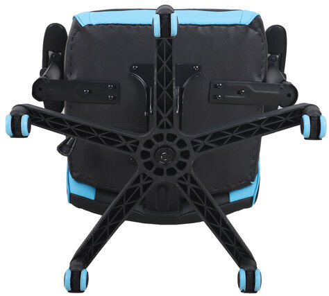 Кресло компьютерное BRABIX "Storm GM-006", регулируемые подлокотники, экокожа, черное/голубое, 532501