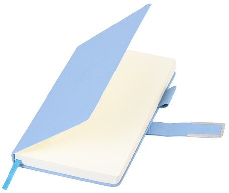 Ежедневник недатированный А5 143х210мм BRAUBERG Deluxe, под кожу, магнит 160л, голубой, 117144