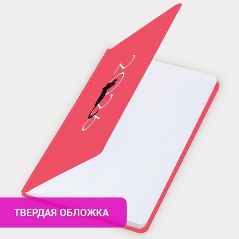 Еженедельник датированный 2026 с резинкой 171х93 мм, BRAUBERG, твердый, УФ-ЛАК, 64 л., "Кот", 117349