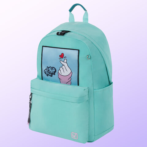 Рюкзак BRAUBERG FASHION CITY, универсальный, "K-pop", бирюзовый, 44х31х16 см, 229966