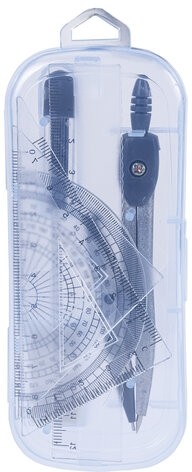 Готовальня ПИФАГОР 8 предметов: циркуль 120 мм, чертежные принадлежности, пластиковый пенал, 210860