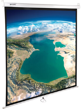 Экран проекционный настенный (180х180 см), матовый, 1:1, BRAUBERG &quot;WALL&quot;, 236726