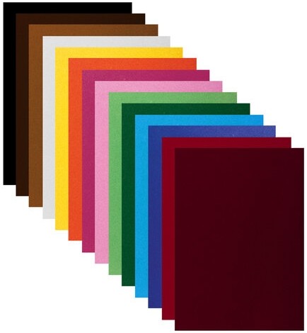 Картон цветной А4 БАРХАТНЫЙ, 20 листов 14 цветов, 180 г/м2, BRAUBERG, 113505