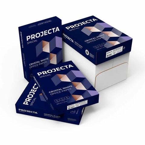 Бумага офисная А4, 80 г/м2, 500 л., марка В, PROJECTA, Россия, 162% (CIE)