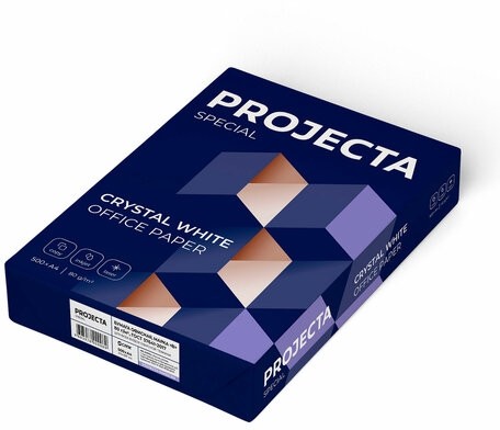 Бумага офисная А4, 80 г/м2, 500 л., марка В, PROJECTA, Россия, 162% (CIE)