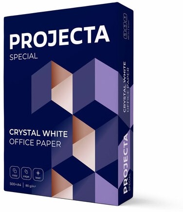 Бумага офисная А4, 80 г/м2, 500 л., марка В, PROJECTA, Россия, 162% (CIE)